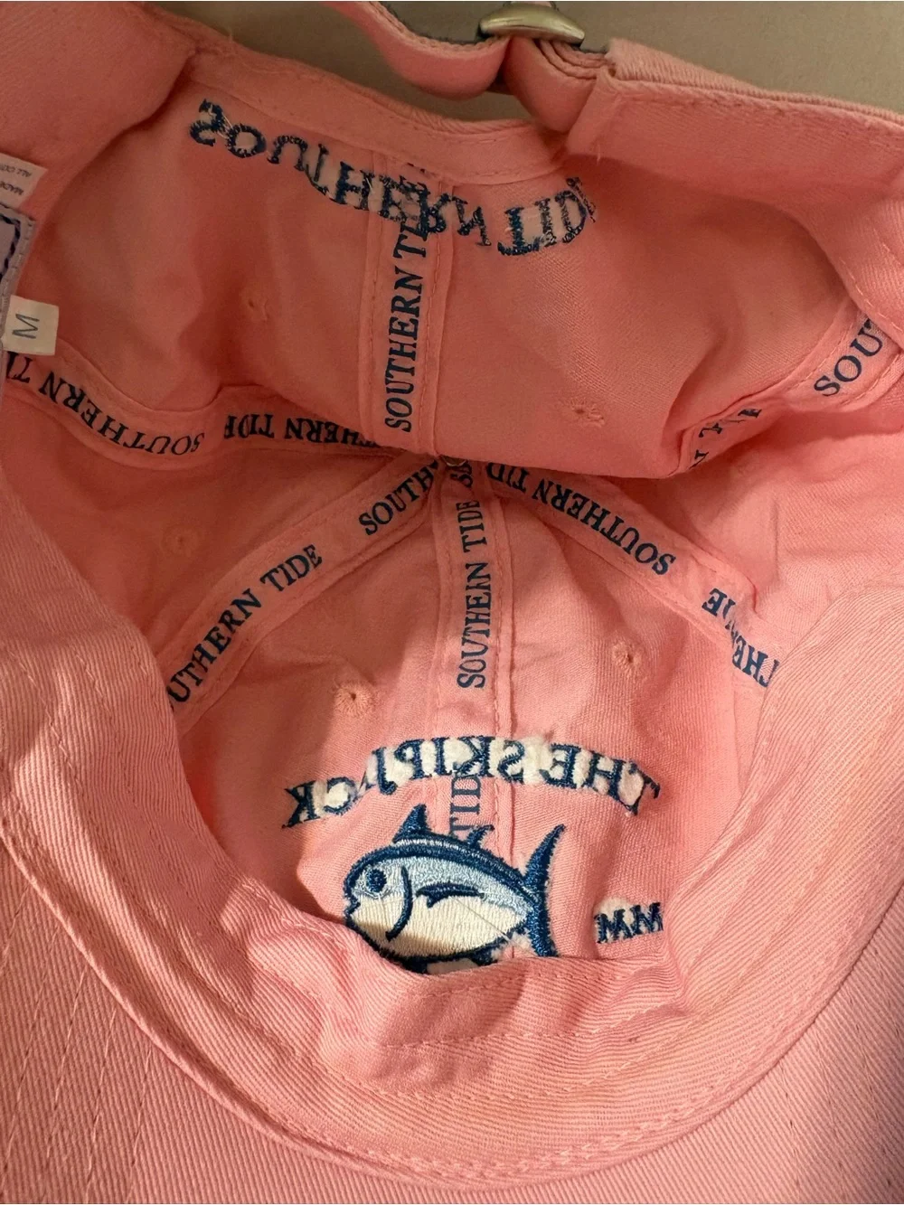 Southern Tide hat Pink Skipjack Embroidered Baseball Cap pink blue women medium
